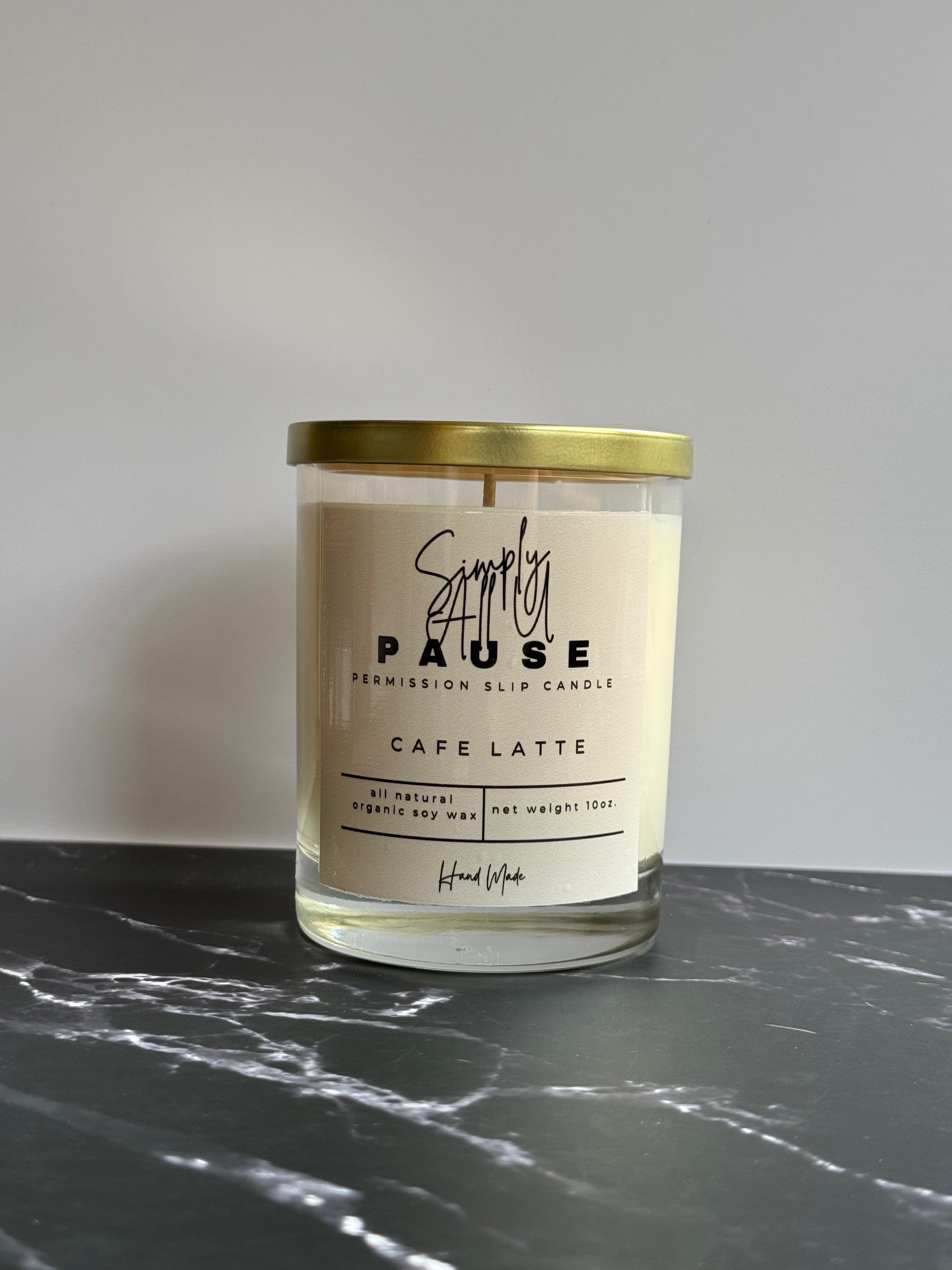 Pause Cafe Latte Candle